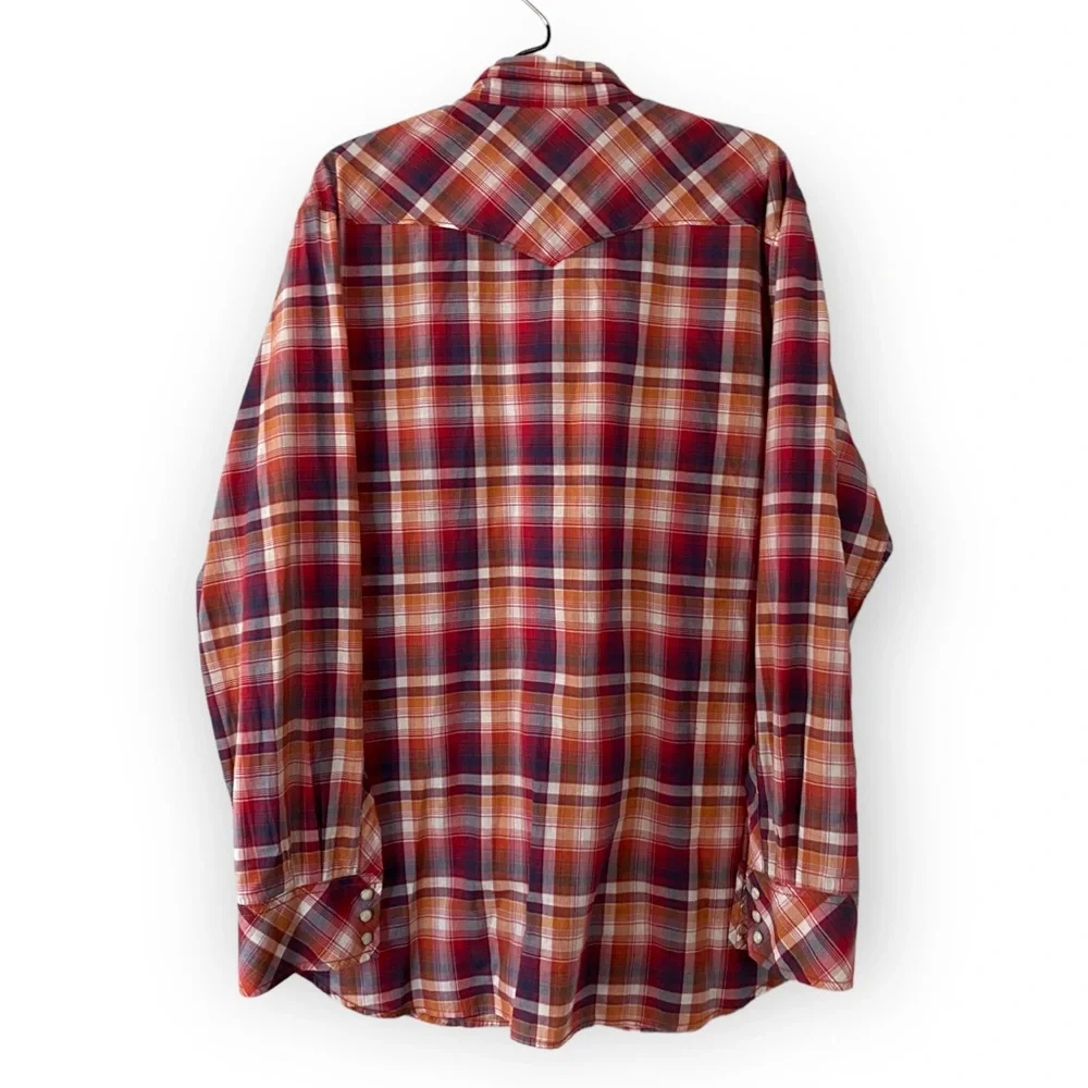 Lucky Brand Men’s Distinctive Western Red Button Down Shirt Size XL - Picture 2 of 11